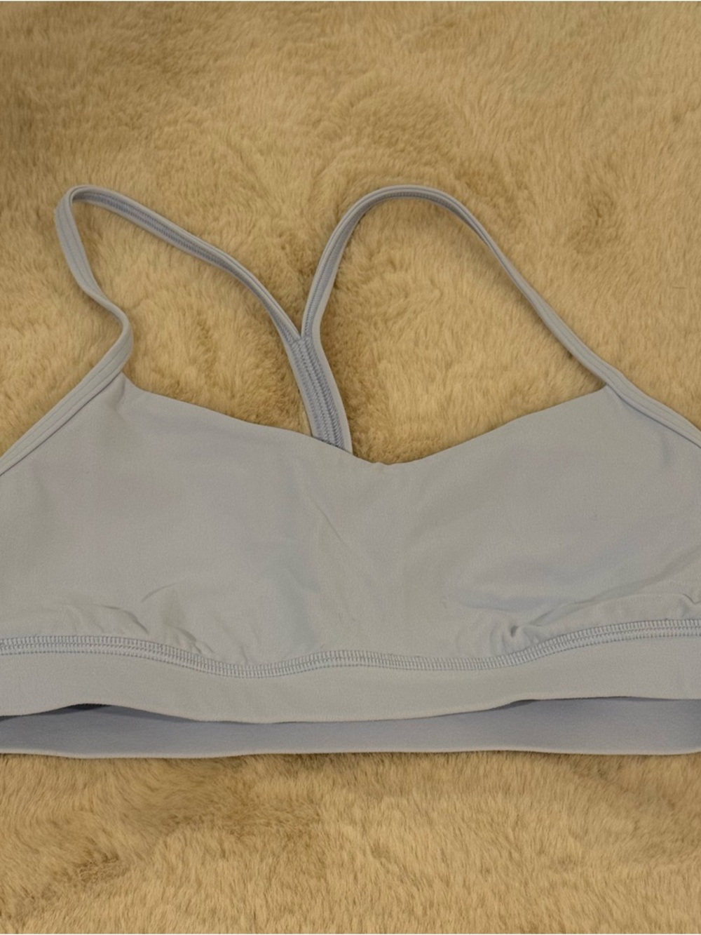 lululemon athletica Light Gray Strappy Seamless Sports Bra